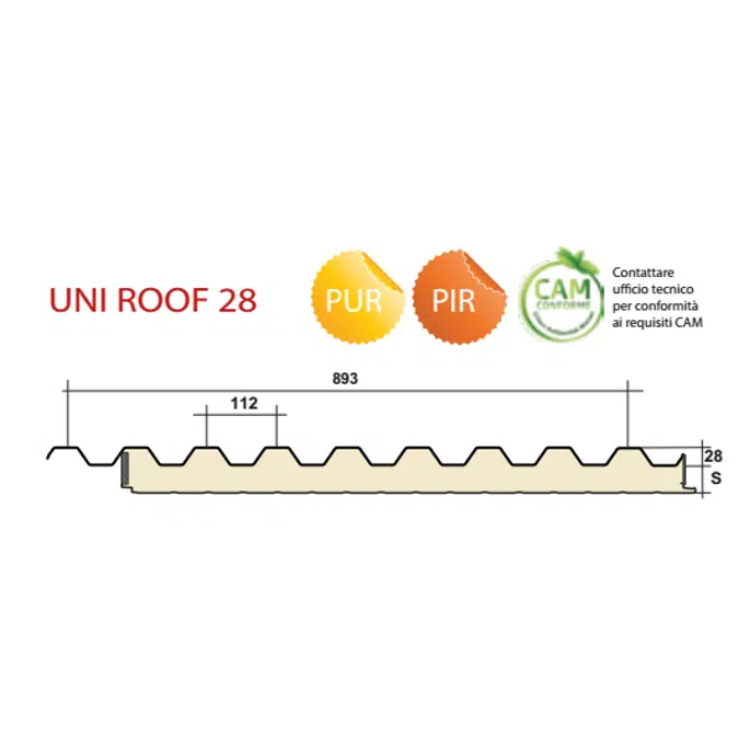 UNI Roof 28 - Polyurethane insulated panels