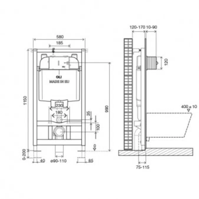 OLI74 Plus-Sanitarblock-PNEUMATIC