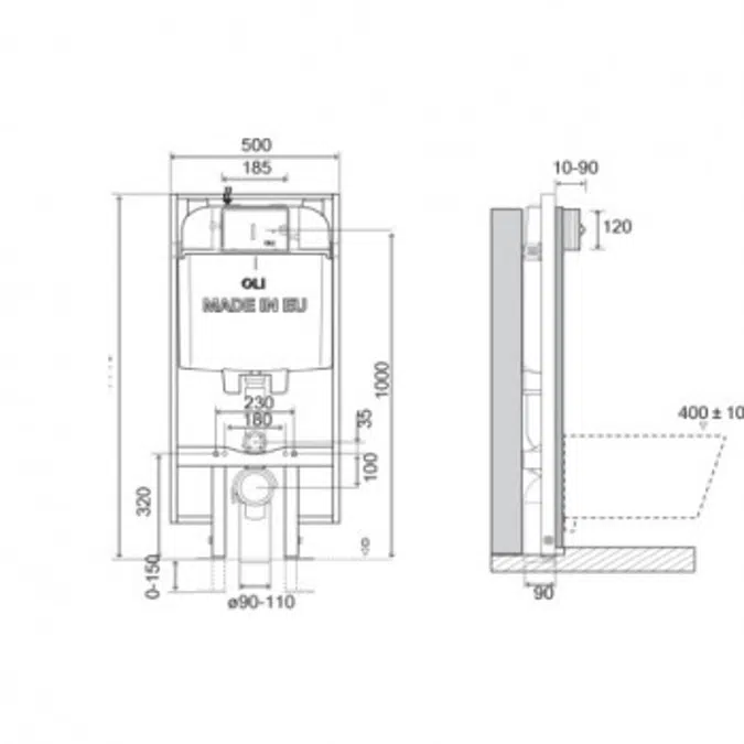 OLI74 Plus - Sanitarblock S90 - HYDROBOOST