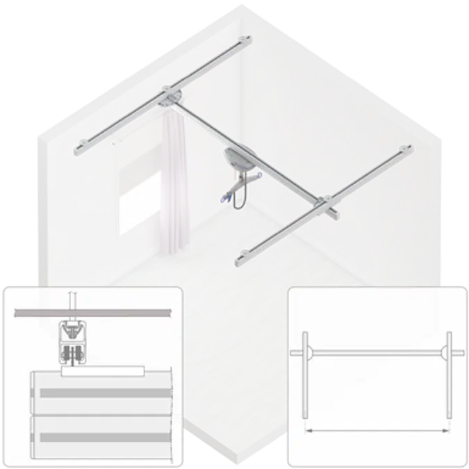 272 kg (600lb) Room Covering assembly,  max span 6200mm, and Maxi Sky 2ic, (parametric)