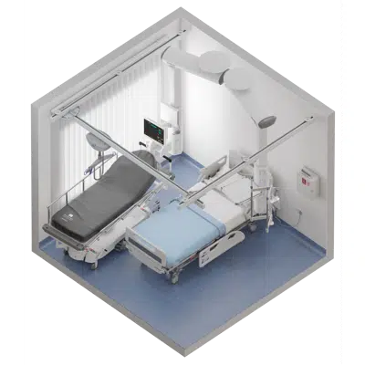 ICU Patient Room, with ceiling lift için görüntü