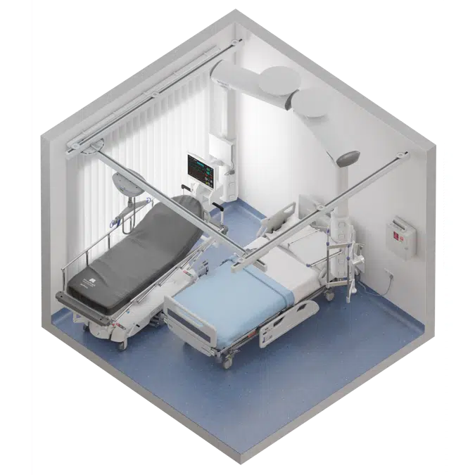 ICU Patient Room, with ceiling lift