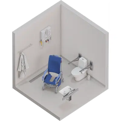 Imagem para Shower room with shower chair}