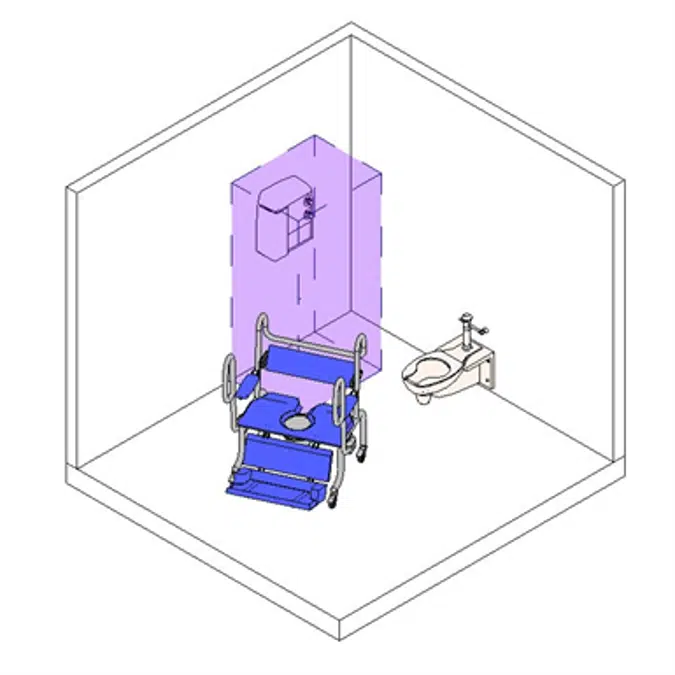 Bariatric showering room with bariatric shower chair