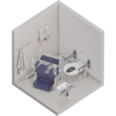 billede til Bariatric showering room with bariatric shower chair