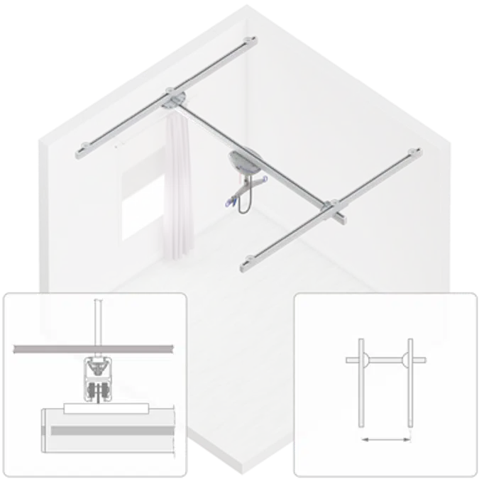 272 kg (600lb) Room Covering assembly,  max span 2100mm, and Maxi Sky 2ic, (parametric)