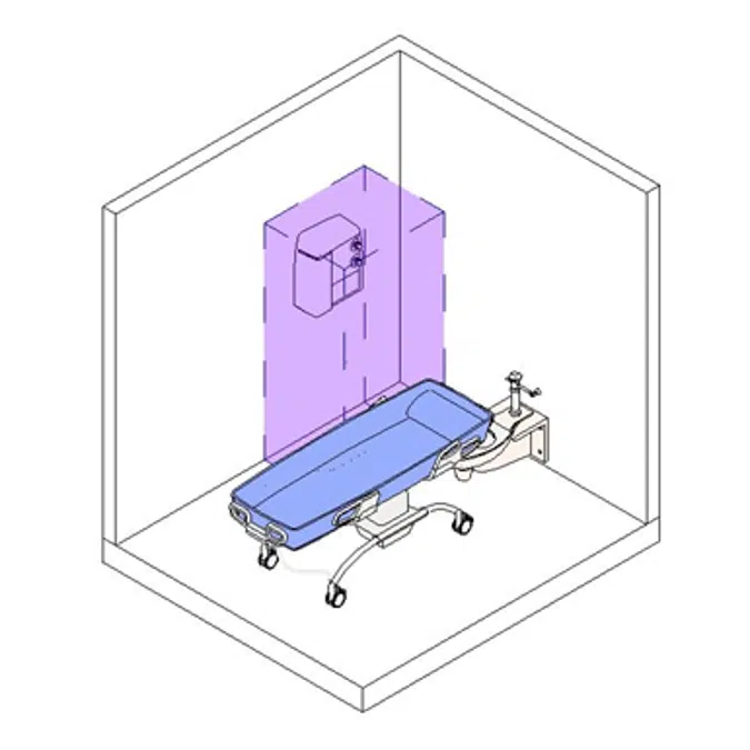 Shower room with shower trolley