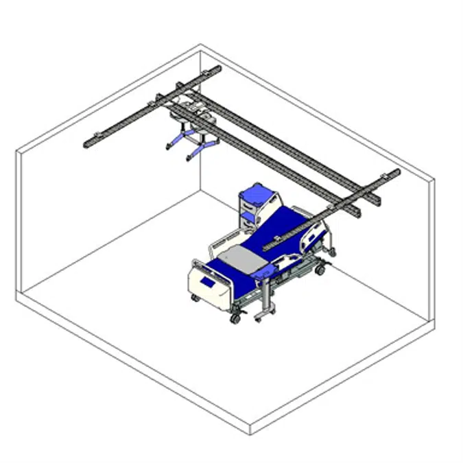 Bariatric patient room with ceiling lift