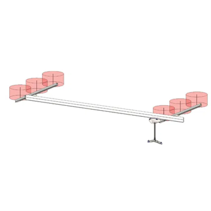 272 kg (600lb) Embedded Room Covering assembly, max span 6200mm, and Maxi Sky 2ic, (parametric)