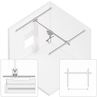 obraz dla 272 kg (600lb) Embedded Room Covering assembly, max span 4300mm, and Maxi Sky 2ic, (parametric)