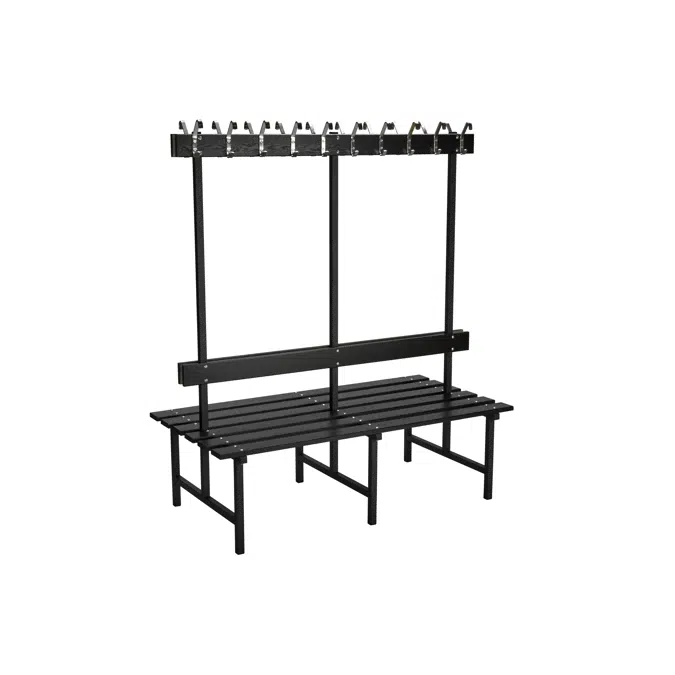 Bench 69 - double bench with hook and backrest