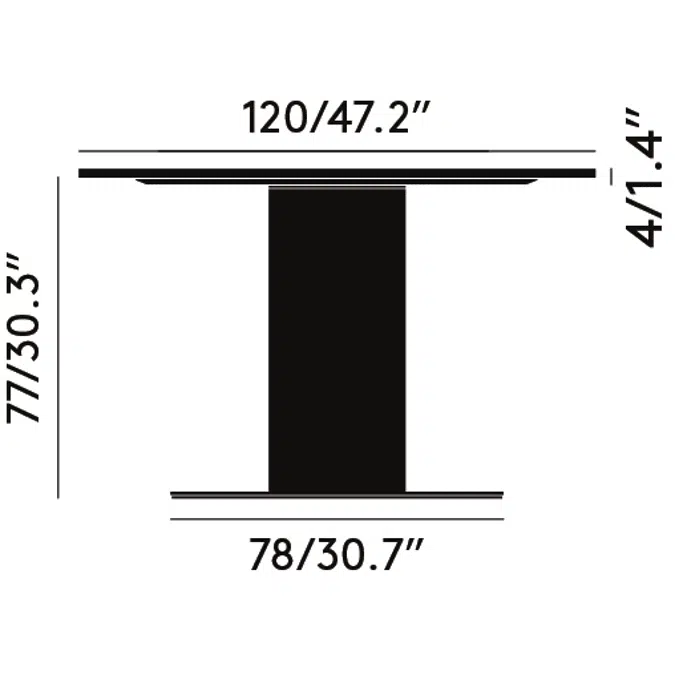 Tube Wide Table 120cm