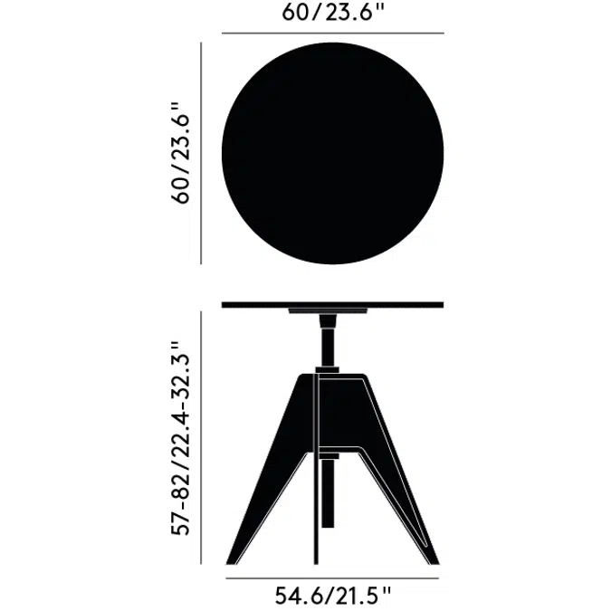 Screw Café Table 60cm