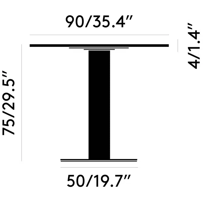 Tube Dining Table 90cm