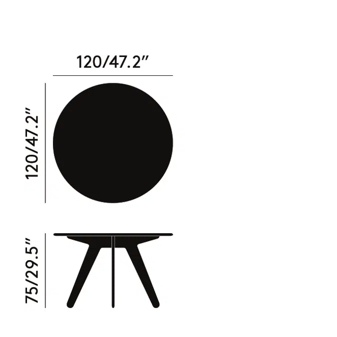 Slab Round Table 120cm