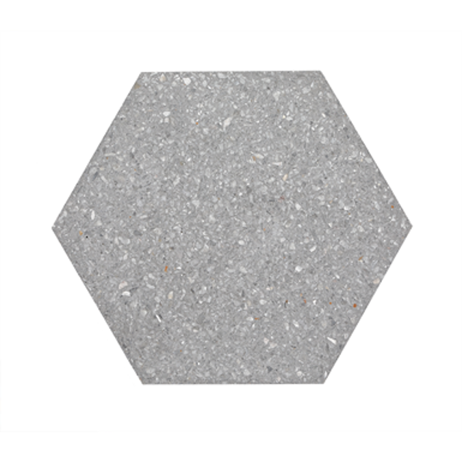  Hexagon terrazo dark gray  Side 200 mm