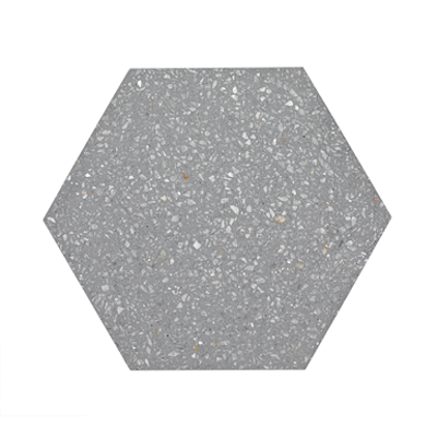 изображение для  Hexagon terrazo silver gray  Side 200 mm