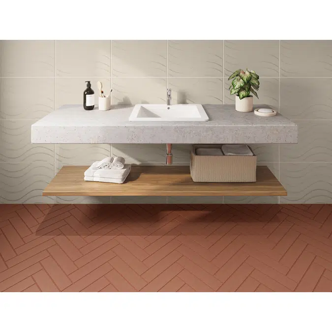 Tablon etrusca long salmón 300 x 70 mm