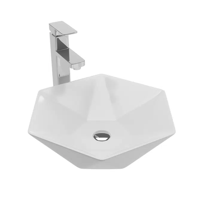 Lavamanos vessel hexagonal blanco