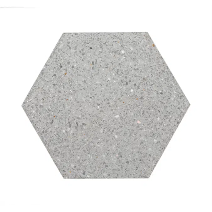  Hexagon terrazo ash gray  Side 200 mm