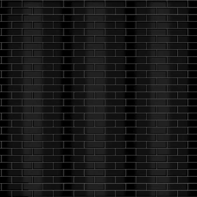 Cerámica pared brick metro brillante negro