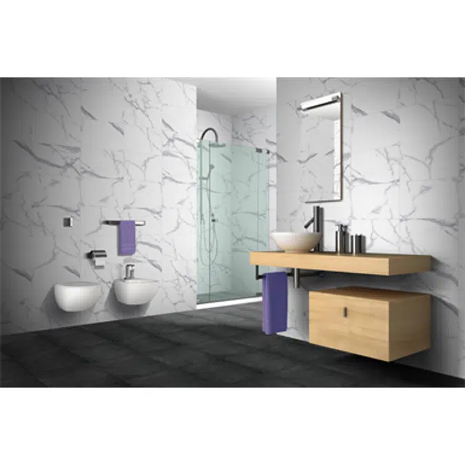 Ceramic tile Calacata grey mat 305x600 mm