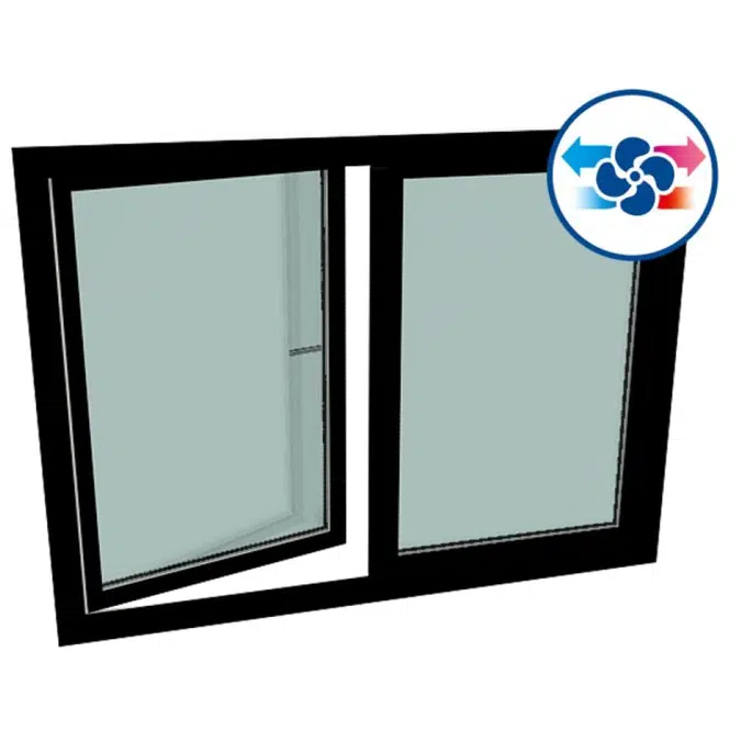 BIM object - Single Hung Windows - GEALAN CAIRE® smart (flush-mounted) -  S9000 Double-vent window - GEALAN Fenster-Systeme