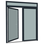 s9000 tweedelige dubbele deur met drempel (met bovenlicht)