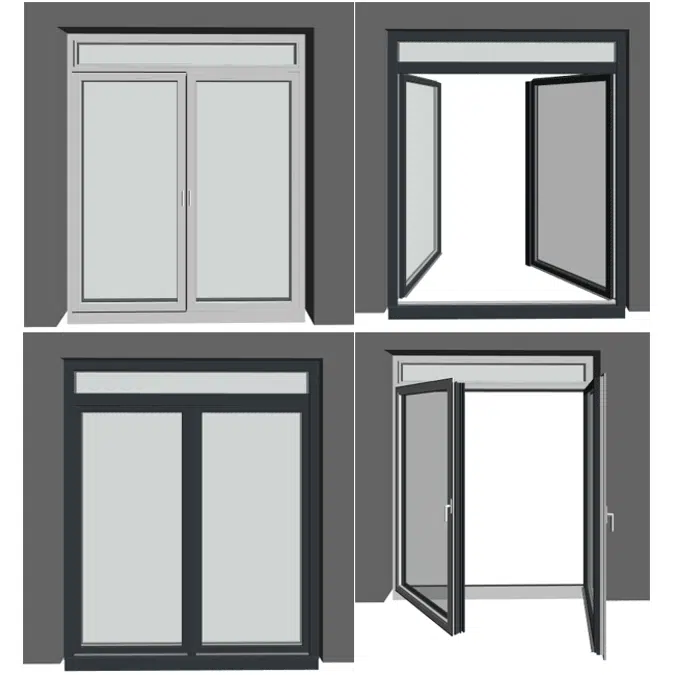 S9000 Double-vent Door with Fanlight and threshold