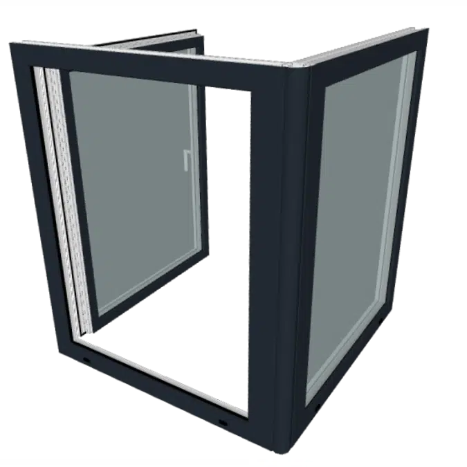 S9000 Eckfenster mit variablem Winkel - Dreh-Kipp-Fenster - Festverglasung