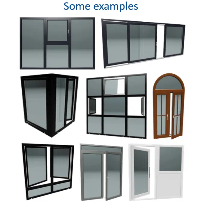 Inspiring window and door designs in the GEALAN building model - Created with the GEALAN Plug-In for Revit