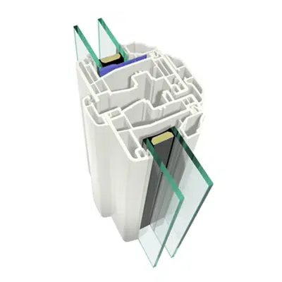 bilde for 2-leaf window on glass spandrel GEALAN S 8000