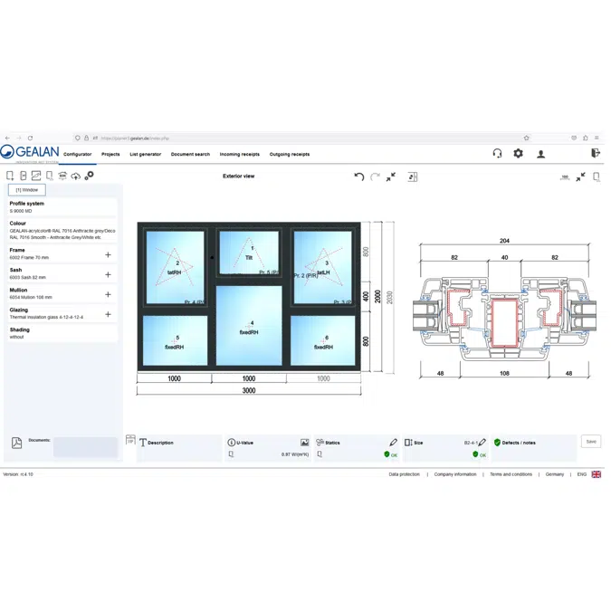 Planersoftware 3.0 (Browser) - Plan your own windows and doors