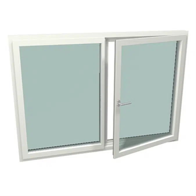 GEALAN-KUBUS® Ventana de 2 hojas con batiente