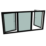 s9000 three-piece window with turn and tilt windows left and right