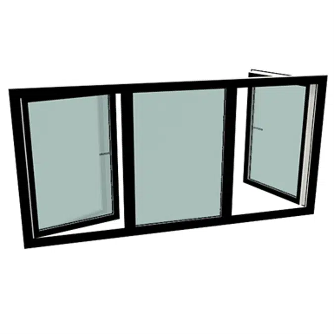 S9000 Dreiteiliges Fenster mit Dreh-Kipp-Fenstern links & rechts