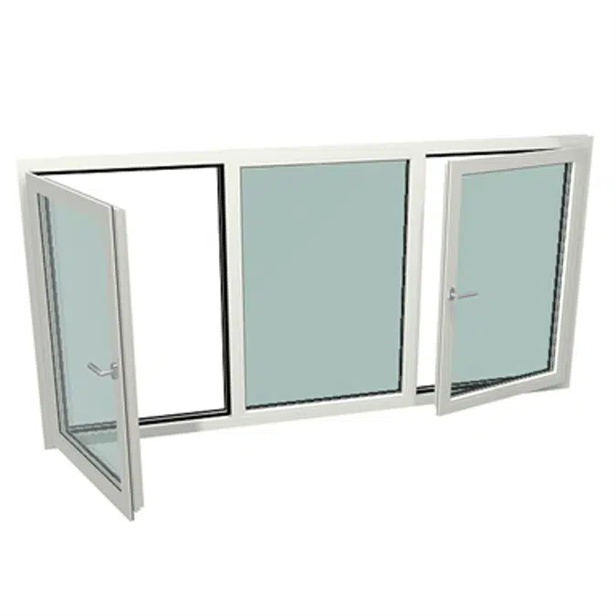 S9000 Dreiteiliges Fenster mit Dreh-Kipp-Fenstern links & rechts