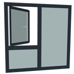 s9000 fenêtre oscillo-battante avec éclairage inférieur et vitrage fixe