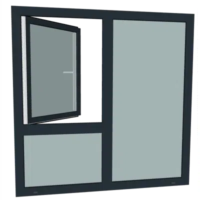 Image pour S9000 Fenêtre oscillo-battante avec éclairage inférieur et vitrage fixe
