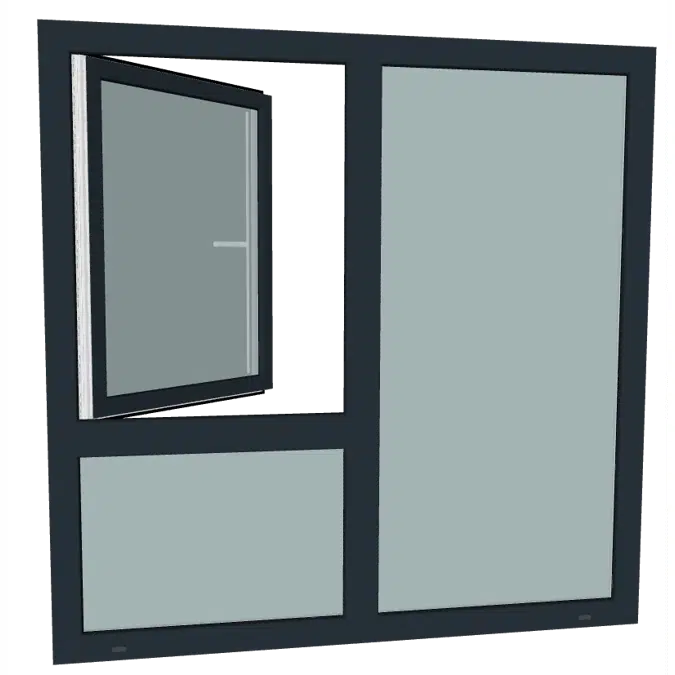 S9000 Dreh-Kipp-Fenster mit Unterlicht und Festverglasung
