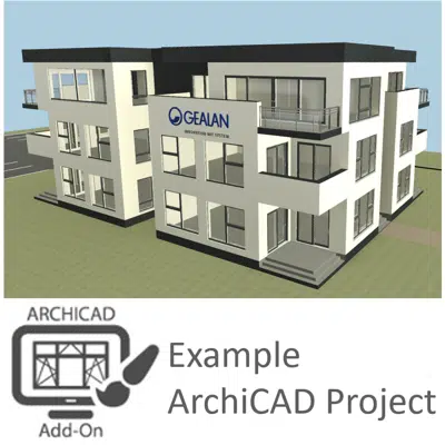 imazhi i Inspiring window and door designs in the GEALAN building model - Created with the GEALAN Add-On for ArchiCAD