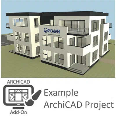 Image pour Conceptions inspirantes de fenêtres et de portes dans le modèle de bâtiment GEALAN - Créées avec le module d'extension GEALAN pour ArchiCAD