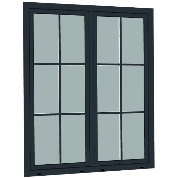 S9000 Double-vent window with Sash bars (variable number of Sash bars)