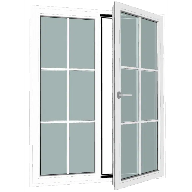 S9000 Double-vent window with Sash bars (variable number of Sash bars)