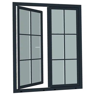 bilde for S9000 Double-vent window with Sash bars (variable number of Sash bars)