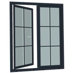 s9000 double-vent window with sash bars (variable number of sash bars)