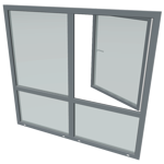 s9000 four part window with turn and tilt window and fixed glazings