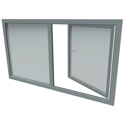 画像 S 9000 Two part window with turn and tilt window and fixed glazing