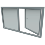 s 9000 two part window with turn and tilt window and fixed glazing