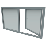 s 9000 two part window with turn and tilt window and fixed glazing